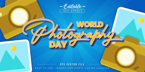 World Photography Day Poster editable text effect.
