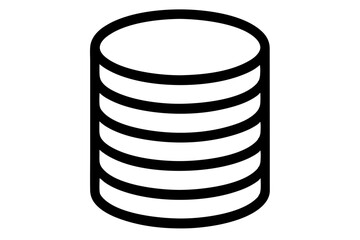 database icon vector silhouette illustration isolated on white background
