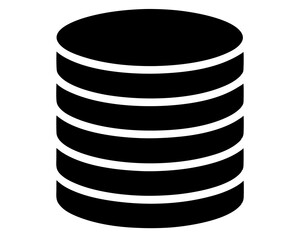 database icon vector silhouette illustration isolated on white background