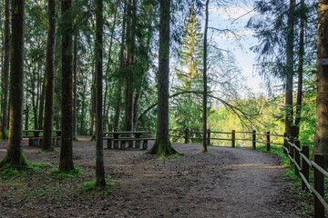 The view of Witch pot (Raganu katls) in spring in May in nature park in Latvia