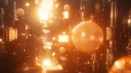 Abstract Futuristic Background with Glowing Neon Lines and Digital Technology Concept