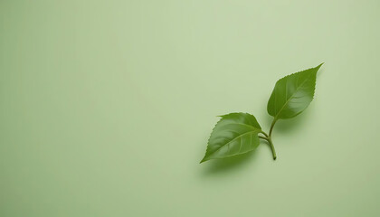 Fototapeta premium green leaves on a wooden background