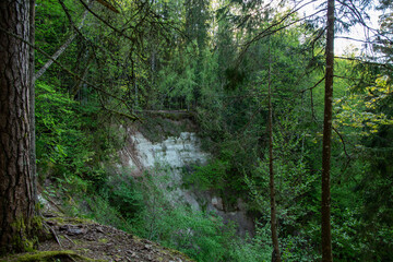 The view of Witch pot (Raganu katls) in spring in May in nature park in Latvia
