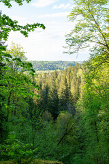 The view of Witch pot (Raganu katls) in spring in May in nature park in Latvia