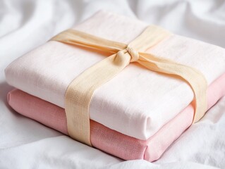 DIY natural-dyed fabric gift wrap in pastel hues
