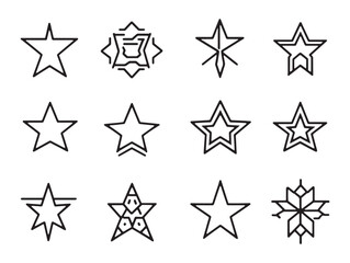 Obraz premium Full Star Black and White Line Drawing