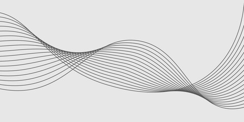 Fototapeta premium Abstract vector background with black wavy lines. EPS10