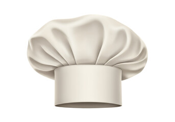 Realistic illustration of a classic white chef's hat Isolated on transparent background