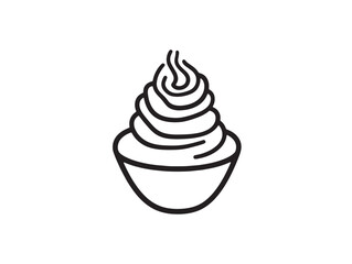 Delicious Funnel Cake Dessert Outline Vector Illustration
