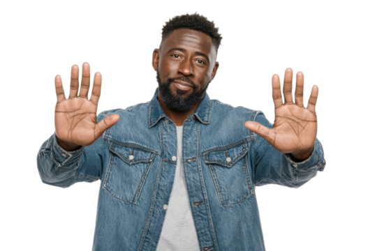 Expressive No Gesture – Male with Hands Up