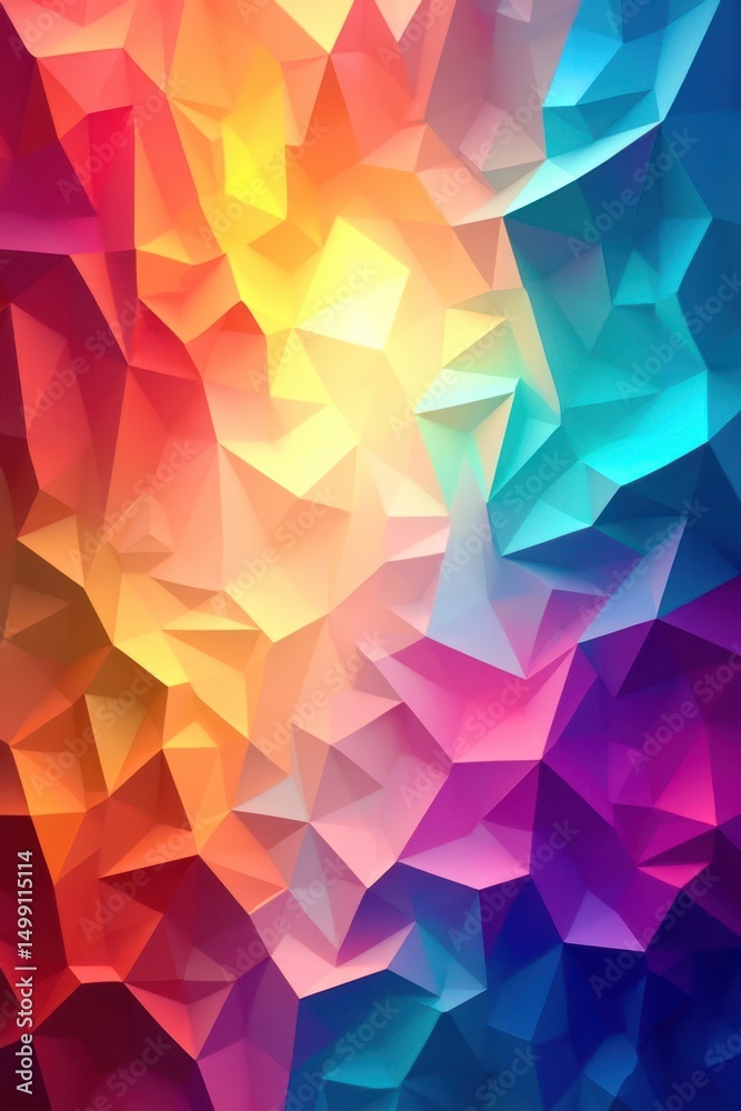 Poster a colorful abstract background with a lot of triangles