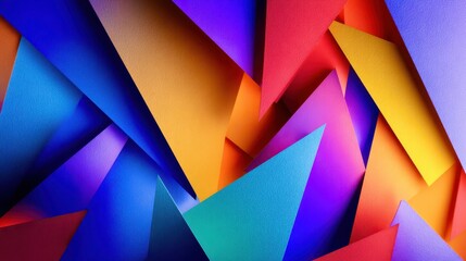 A colorful abstract image of triangles and squares