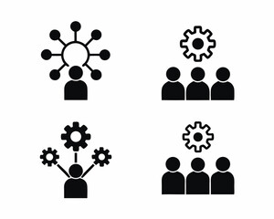 growth team icon vector silhouette illustration isolated on white background