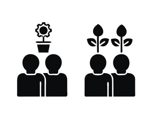 growth team icon vector silhouette illustration isolated on white background