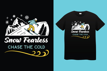 Extreme Snowboard Action with Mountain Background &ndash; Sportswear Print, Winter Sport Adventure &ndash; Snowboarder Racing in Snowy Mountains.