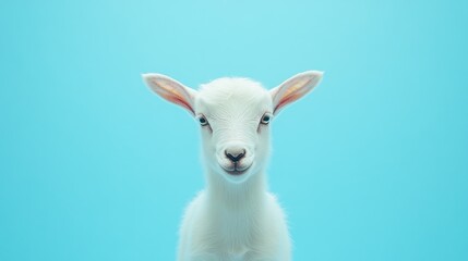 Cute, white lamb portrait