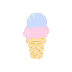 Vector illustration of ice cream. Perfect for summer dessert designs, sweet snack visuals, and colorful clip art
