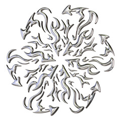 Chrome Energy Sigil – 3D Render on Transparent Background