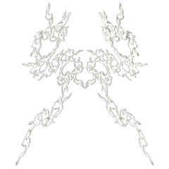 Tribal chrome shape 3D render on transparent background