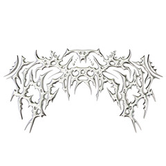 Tribal chrome shape 3D render on transparent background