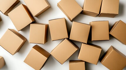 Abstract design with empty, unmarked boxes on a white background