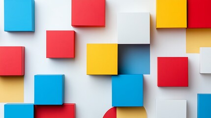 Abstract design with empty, unmarked boxes on a white background