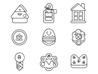 Hand drawn gingerbread man outline vector art style