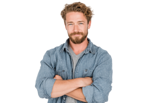 Assertive Man in Casual Outfit – Transparent Background