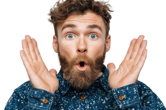 Confused and Surprised Male Face – Isolated