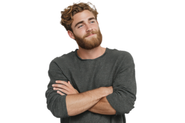 Portrait of Serious Male with Crossed Arms – PNG Cutout