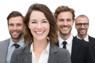 Successful Business Team Smiling – Transparent Background