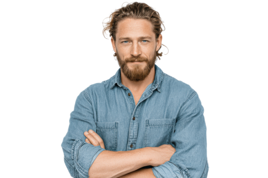 Friendly Male with Arms Crossed – PNG Image