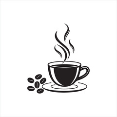 Coffee Mug Silhouette Icon – Minimal Vector Design for Cafes and Comfort