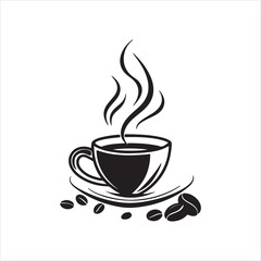 Coffee Mug Silhouette Icon – Minimal Vector Design for Cafes and Comfort