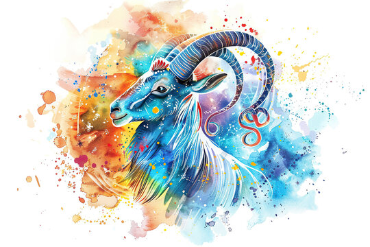 Astrological abstract composition with concept of Capricorn zodiac sign symbol