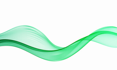 Green abstract vector wave with modern gradient on white background