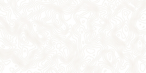 Fototapeta premium Abstract lines background. Contour maps. Topo contour map on white background. Abstract background with waves Geographic mountain relief.