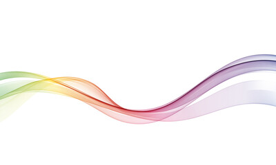 Multicolor abstract vector wave with smooth gradient on white background