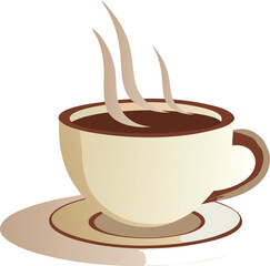 Simple coffee cup design with visible steam.