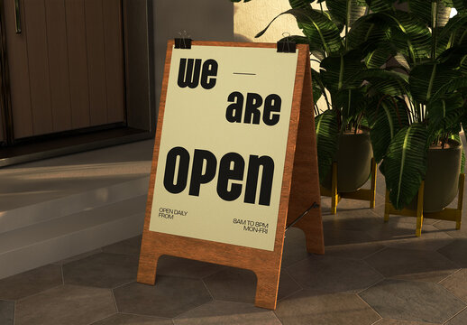 Cafe Storefront Signage Display Mockup