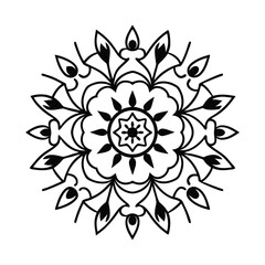 Mandala Pattern with Tribal Animal Motifs