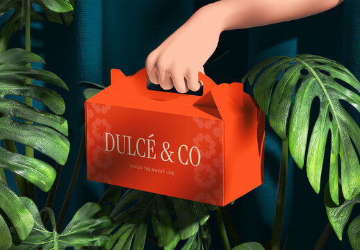 Cake Box Packaging Mockup