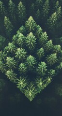 Aerial view with geometric forest.