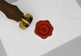 Envelope Wax Stamps Mockup