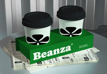 Takeaway Coffee Cup Holder Mockup