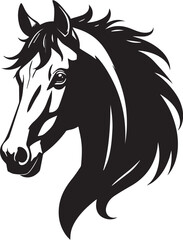 Fototapeta premium Majestic Black and White Portrait of a Horse