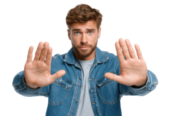 Strong No Signal – Male Isolated on White