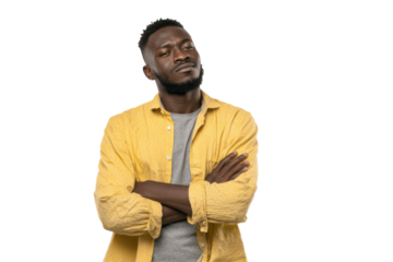 Focused Male with Crossed Arms – Studio Portrait