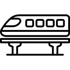 Modern monorail with bold outline style