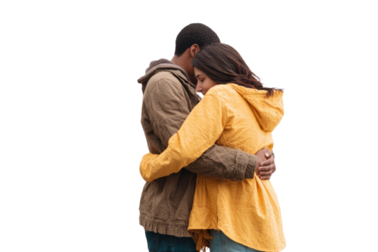 Man and Woman Hugging – Transparent Cutout